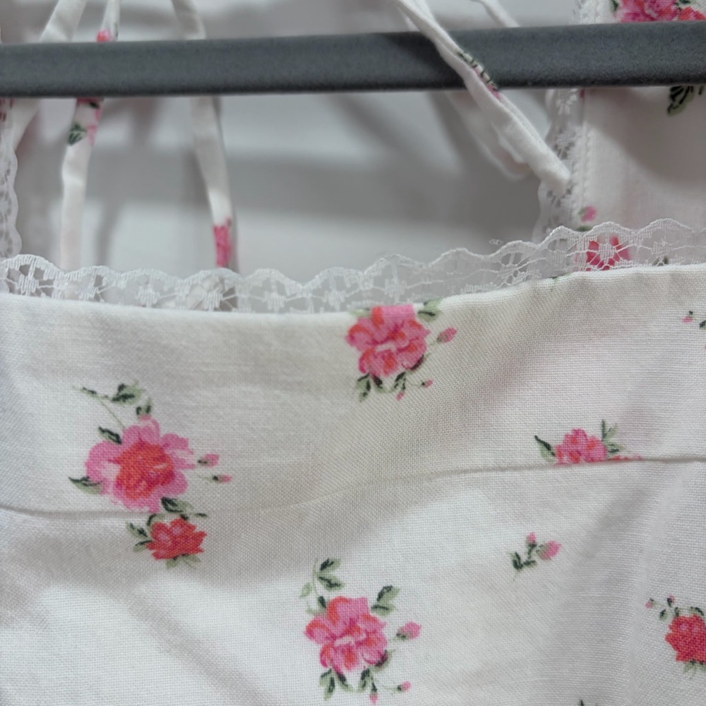Altar’d State NWOT‎ Lucia Mini Dress size XL White Puff Sleeve Ditsy Floral - Picture 5 of 16